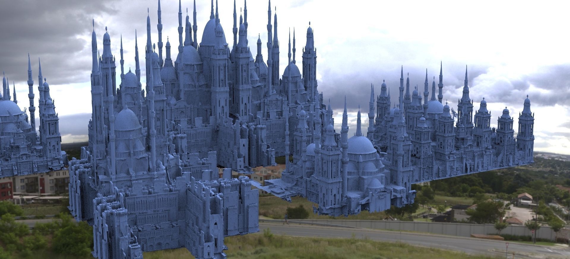 Fantasy City Gothic Architecture Kitbash  3D model_3