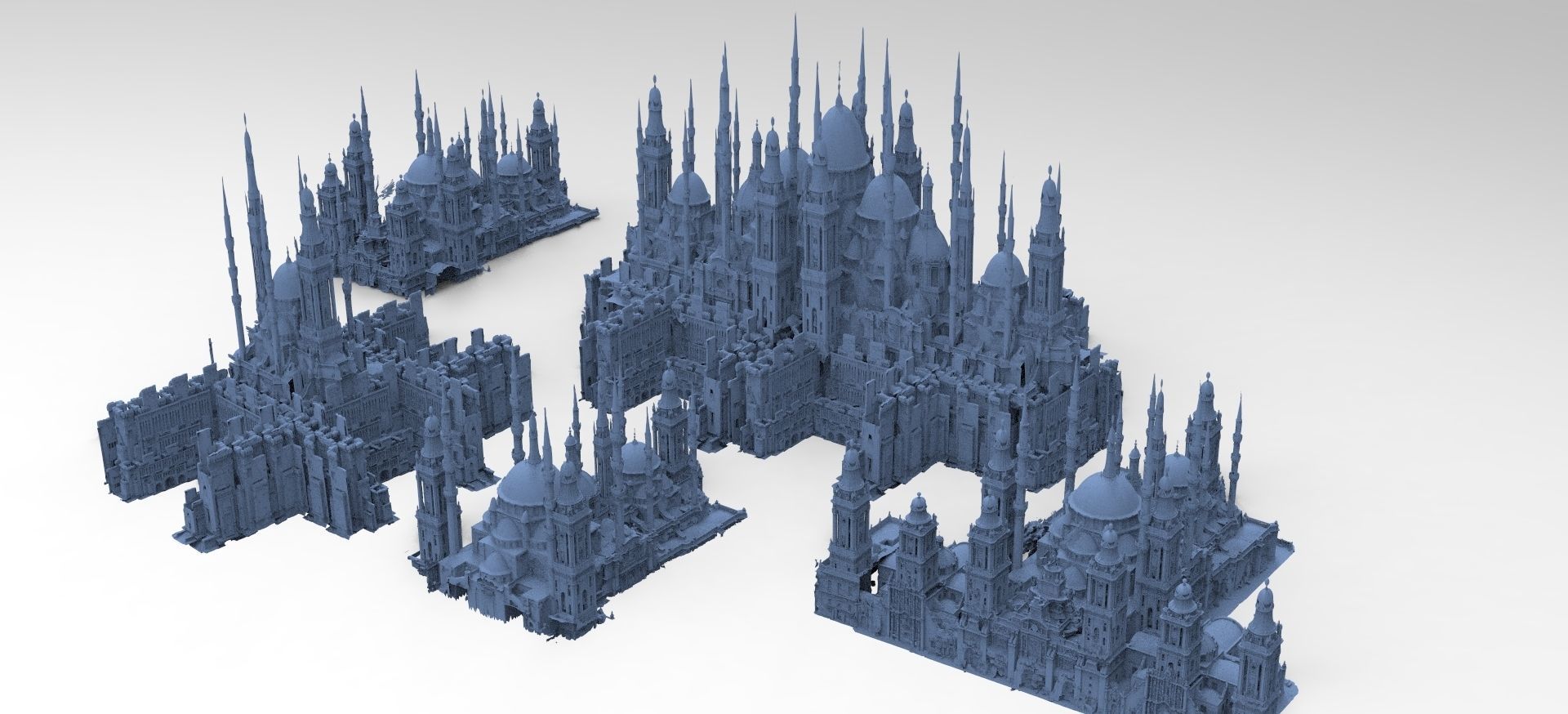 Fantasy City Gothic Architecture Kitbash  3D model_2