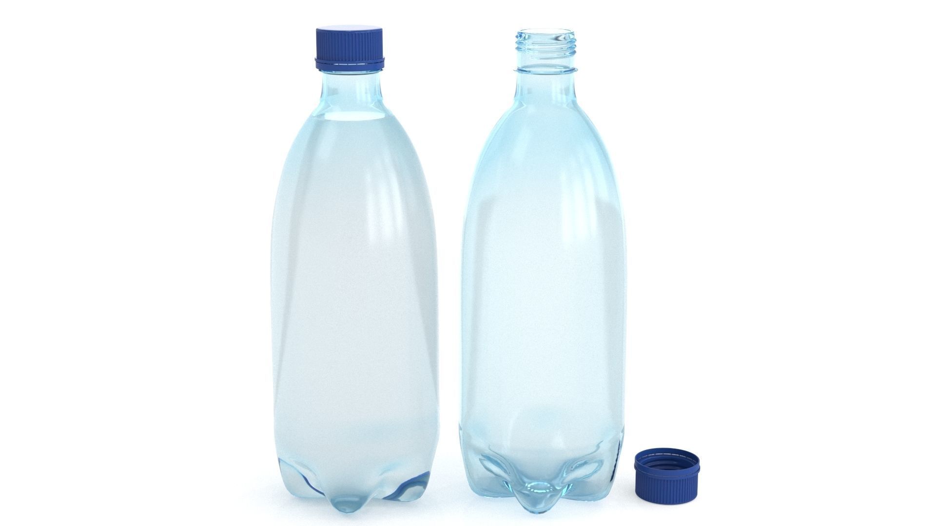 Set plastic 12 water bottle 3D Model 3D model_34