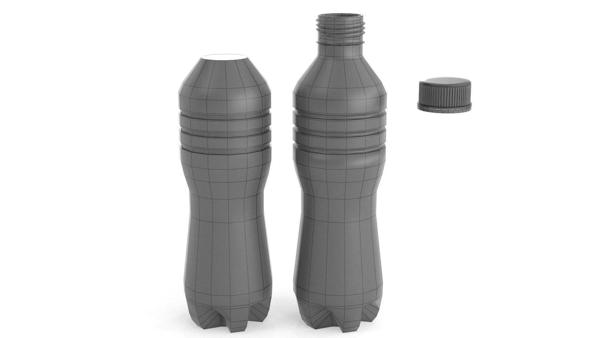 Set plastic 12 water bottle 3D Model 3D model_4