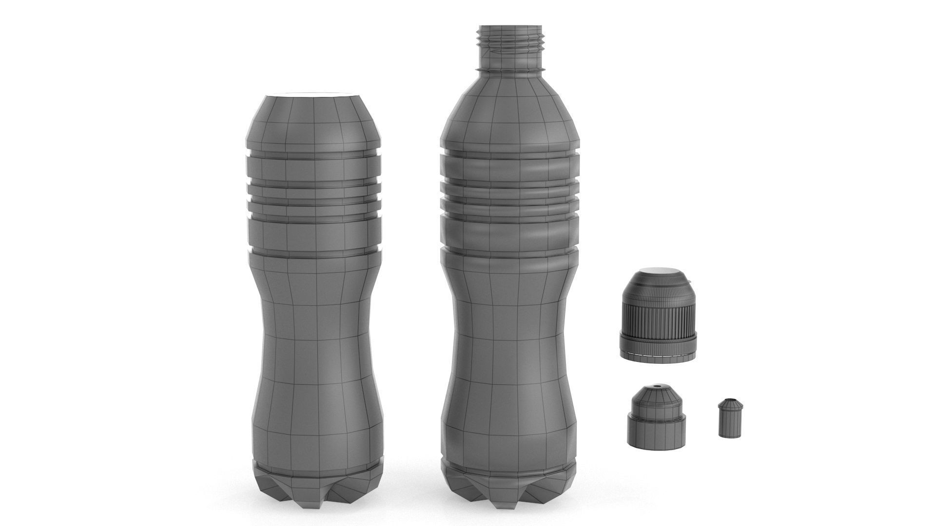 Set plastic 12 water bottle 3D Model 3D model_21