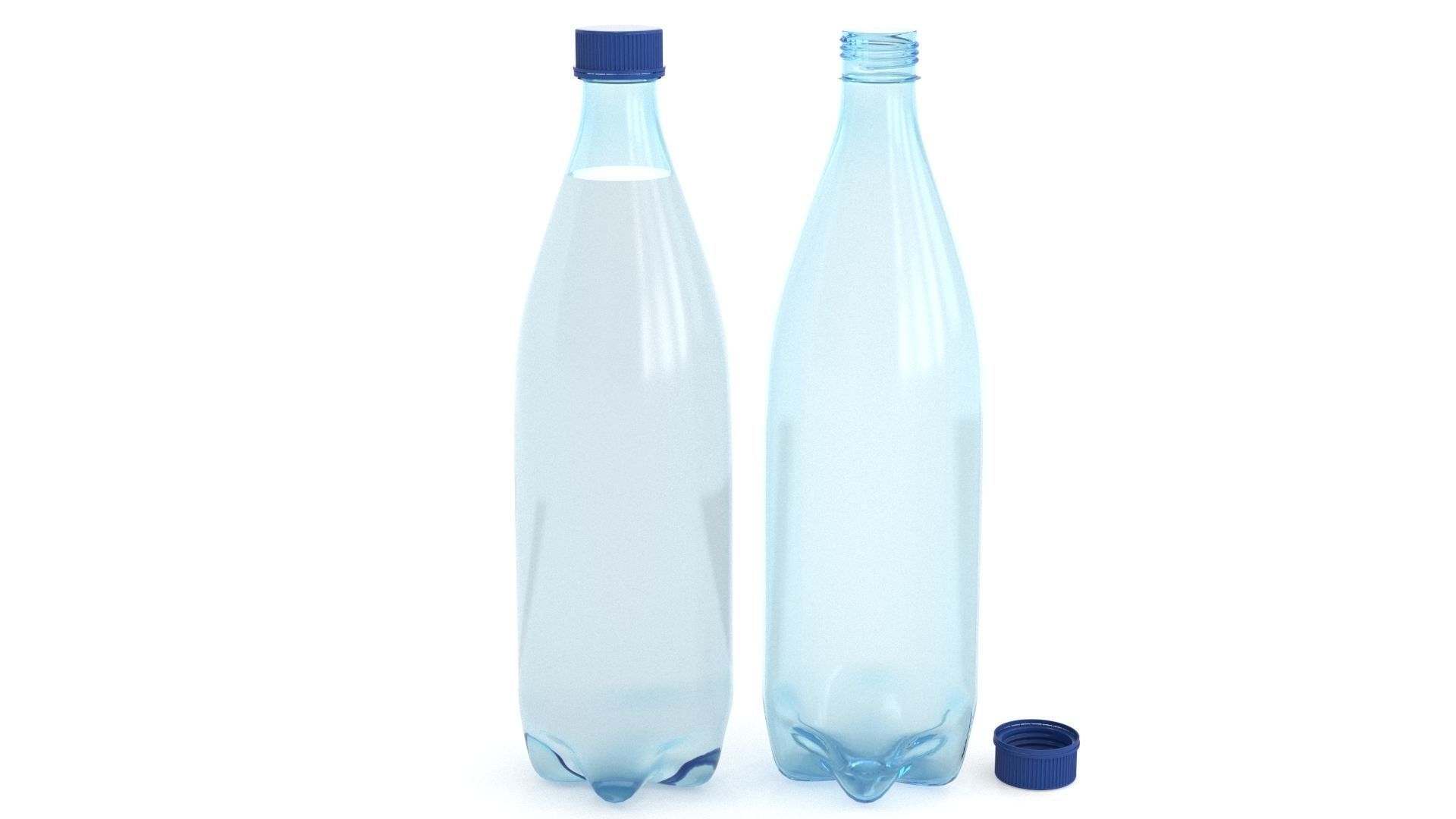 Set plastic 12 water bottle 3D Model 3D model_8