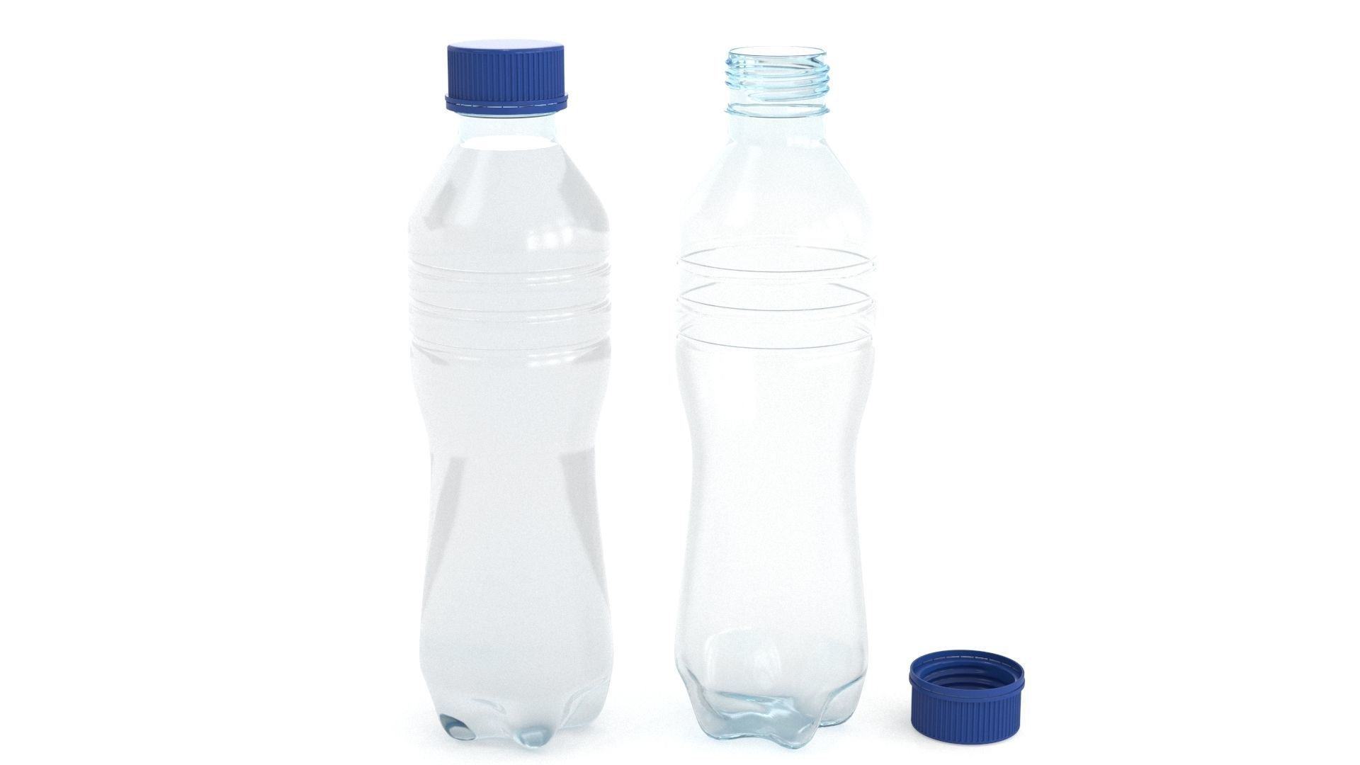 Set plastic 12 water bottle 3D Model 3D model_2