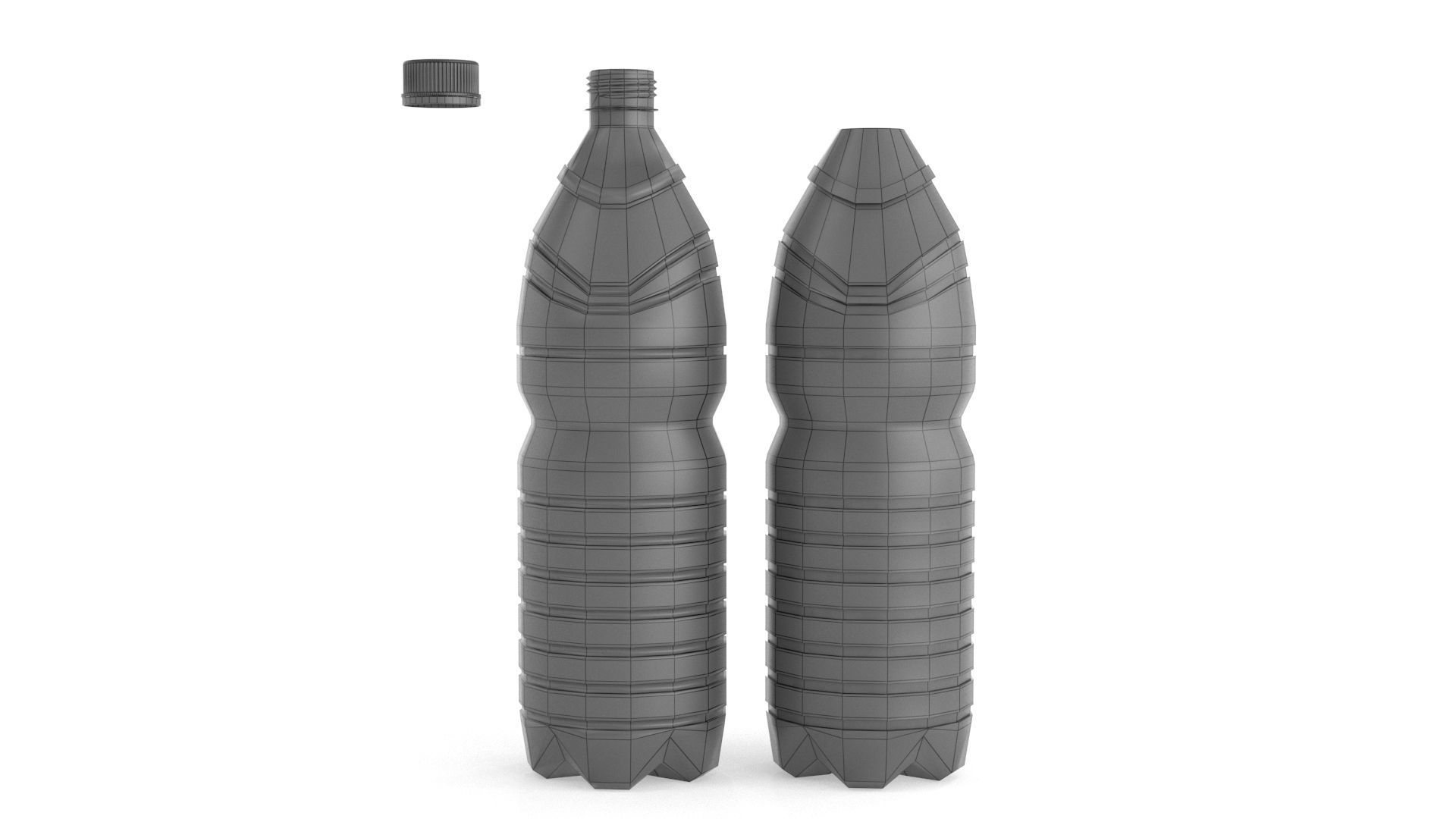 Set plastic 12 water bottle 3D Model 3D model_24