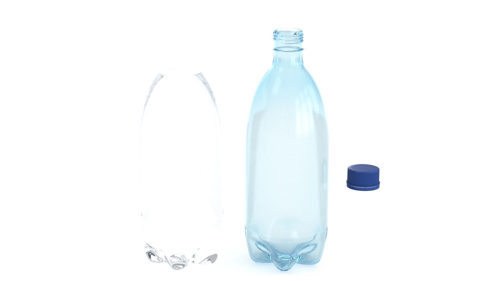 Set plastic 12 water bottle 3D Model 3D model_35