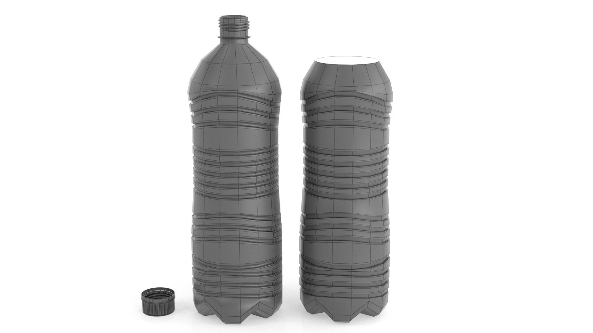 Set plastic 12 water bottle 3D Model 3D model_30