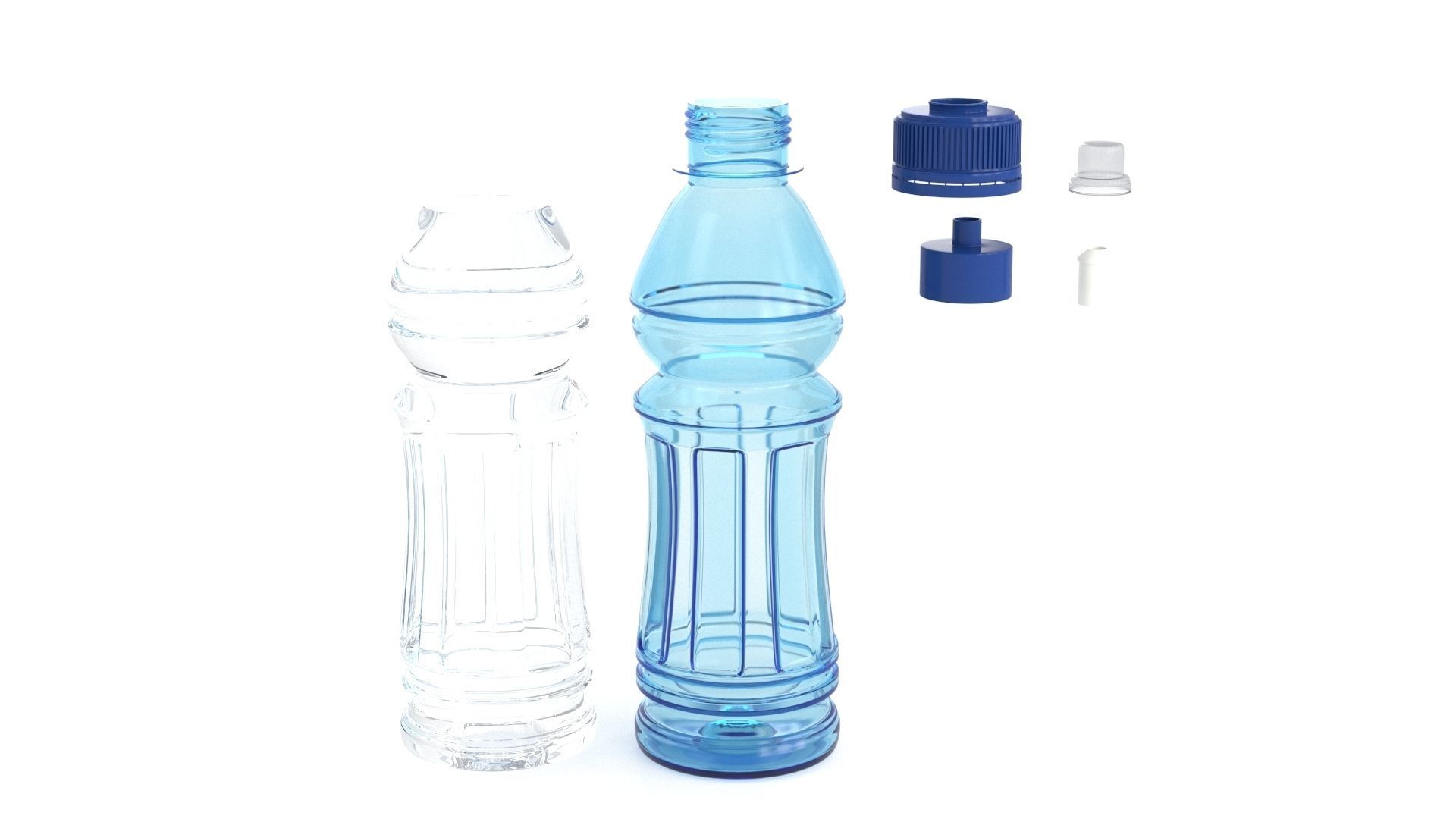 Set plastic 12 water bottle 3D Model 3D model_26