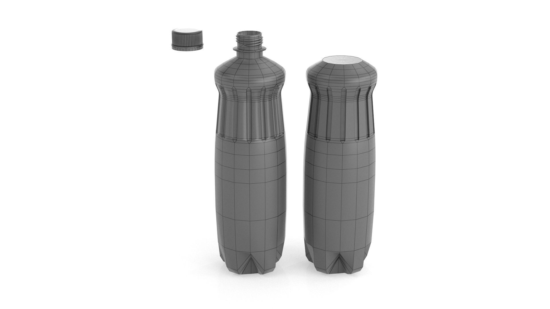 Set plastic 12 water bottle 3D Model 3D model_17