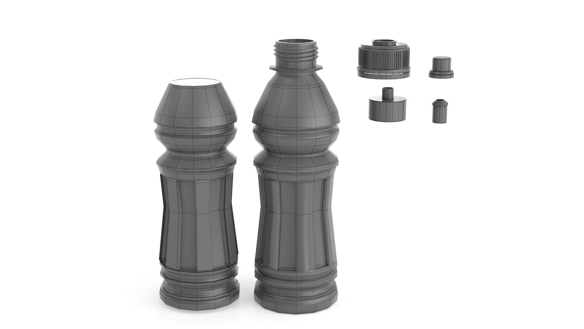 Set plastic 12 water bottle 3D Model 3D model_27