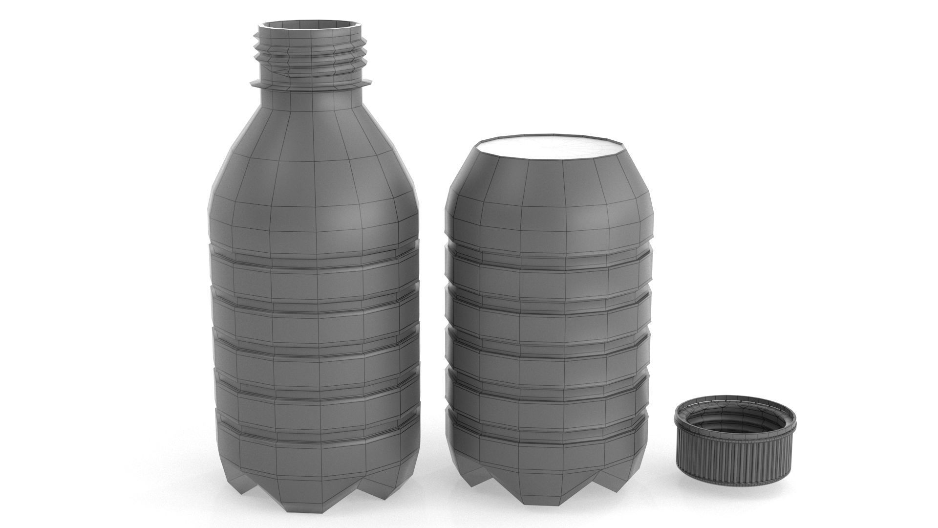 Set plastic 12 water bottle 3D Model 3D model_7