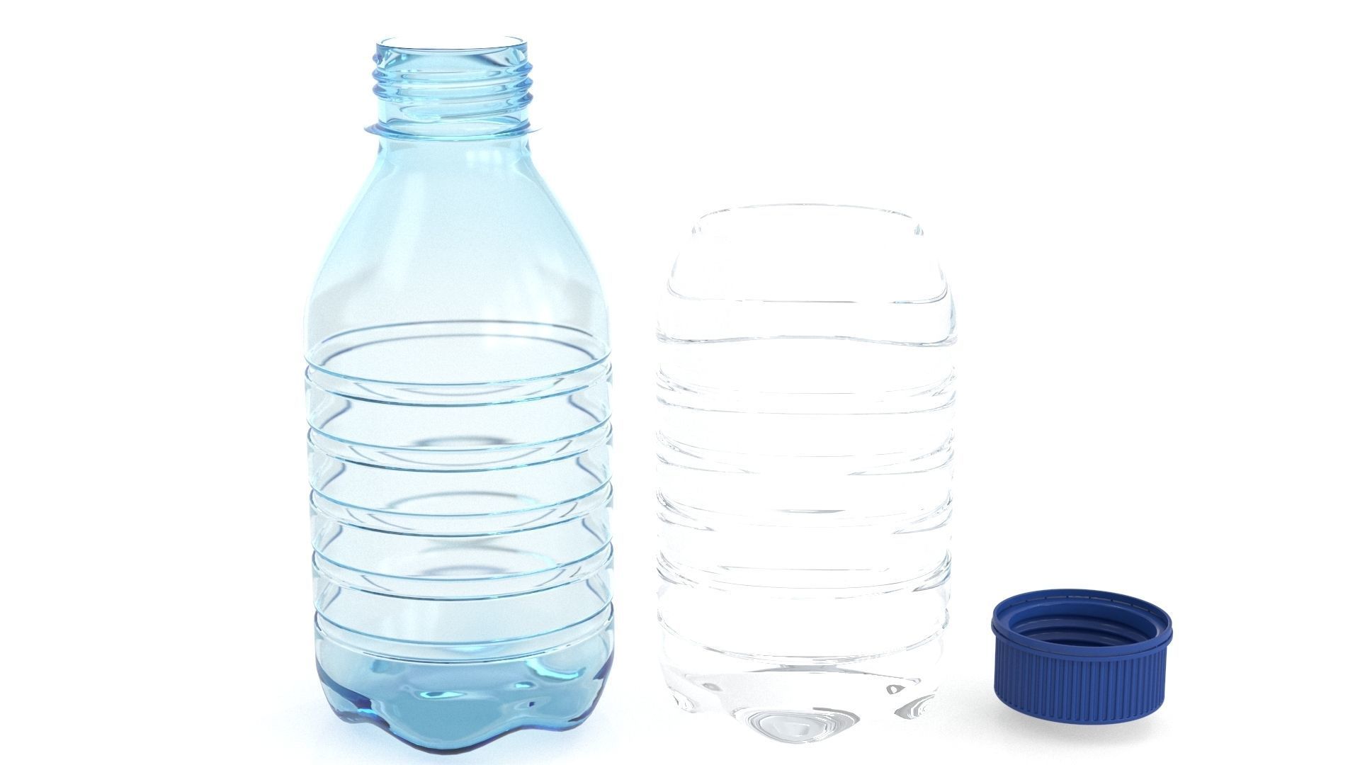Set plastic 12 water bottle 3D Model 3D model_6