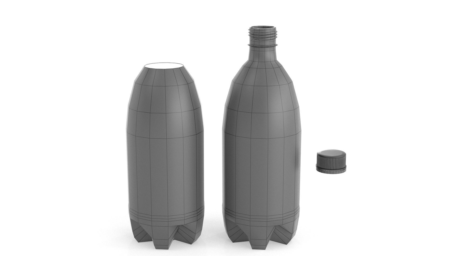 Set plastic 12 water bottle 3D Model 3D model_36