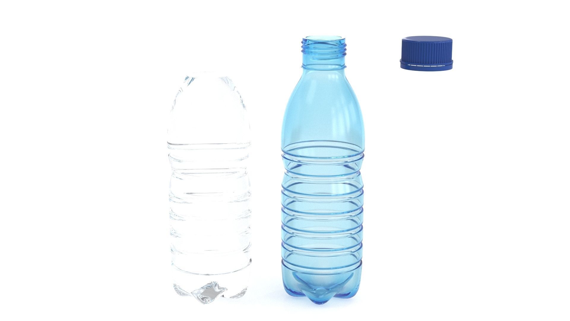 Set plastic 12 water bottle 3D Model 3D model_32