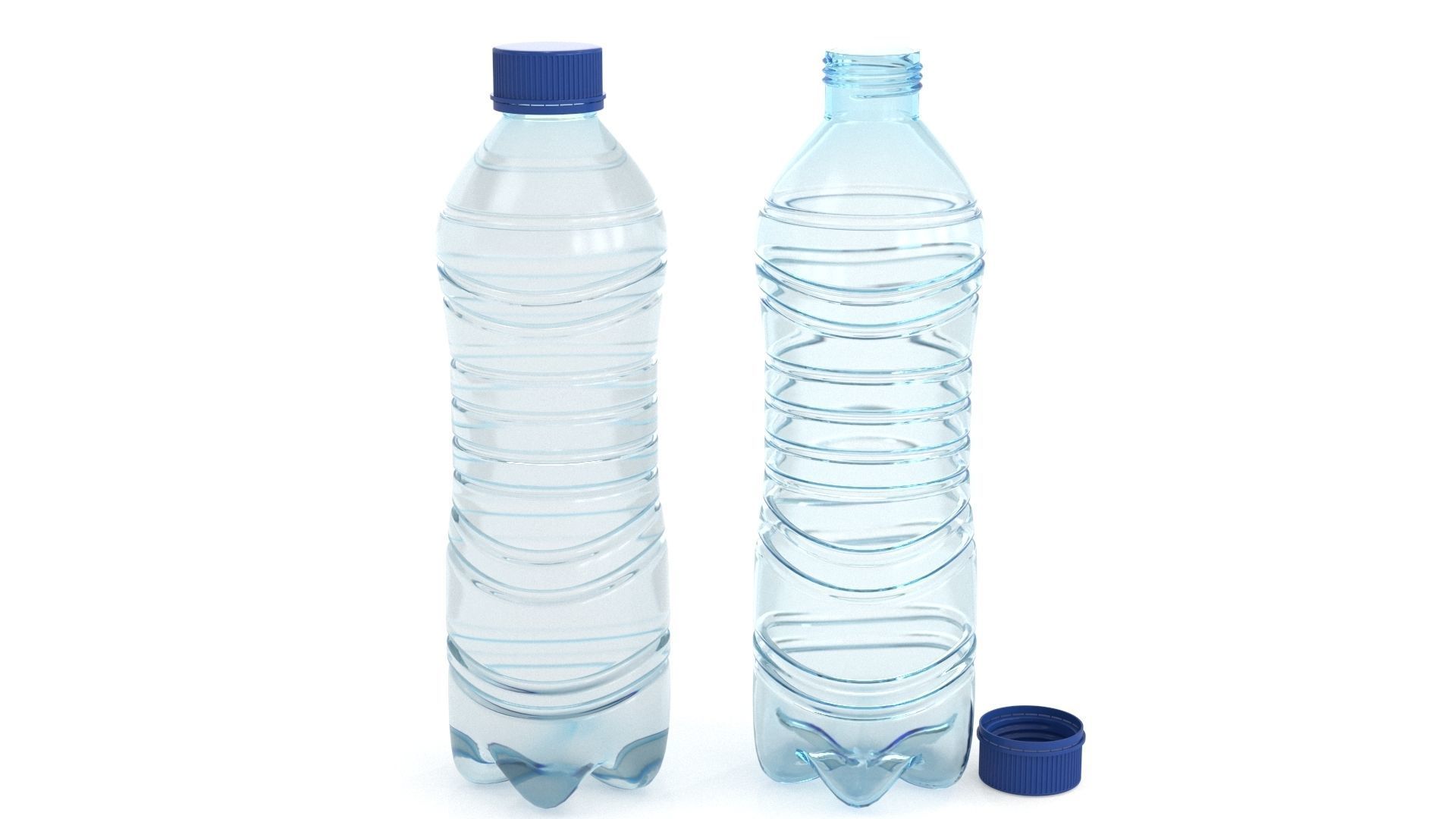 Set plastic 12 water bottle 3D Model 3D model_37