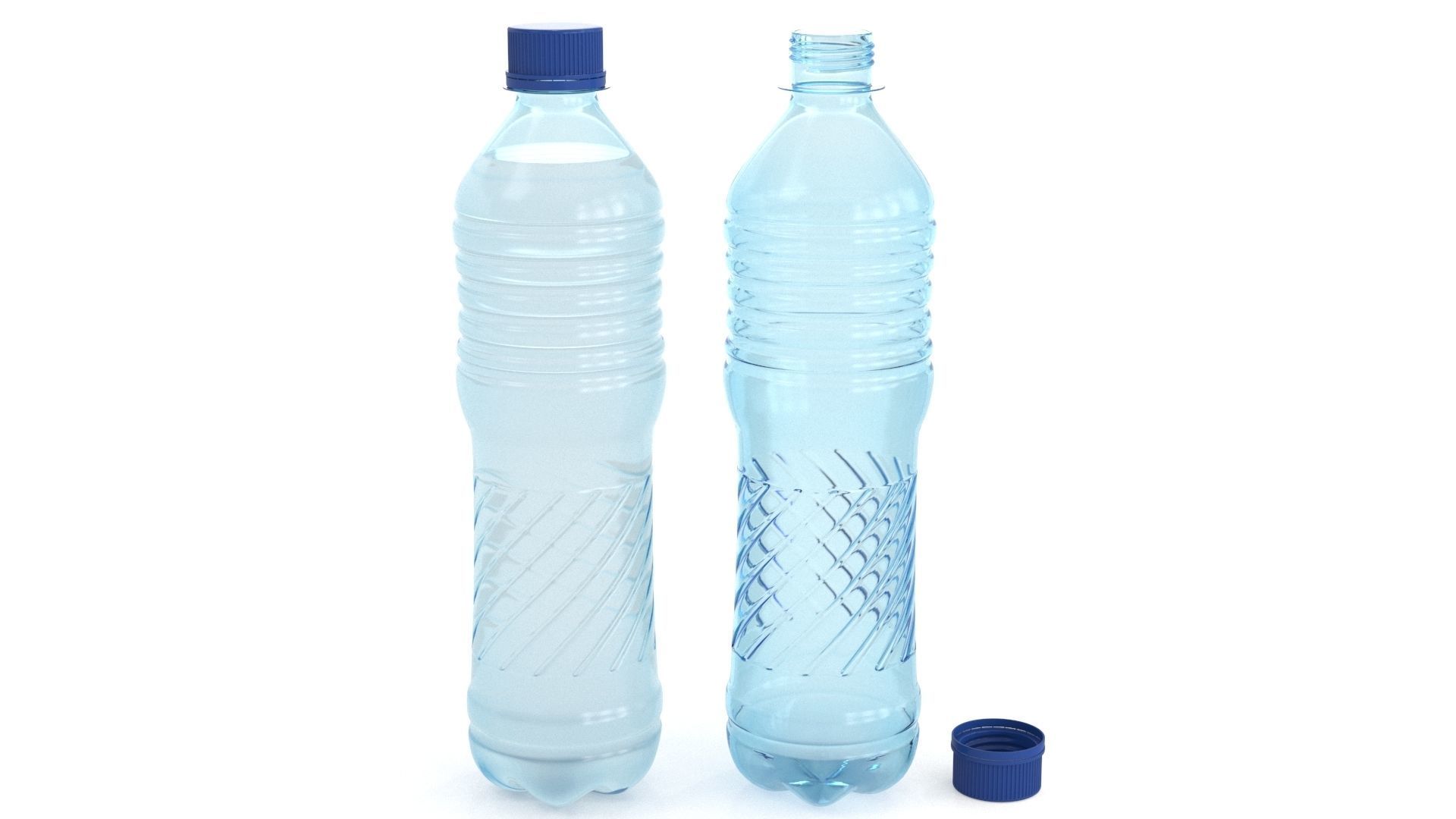 Set plastic 12 water bottle 3D Model 3D model_11