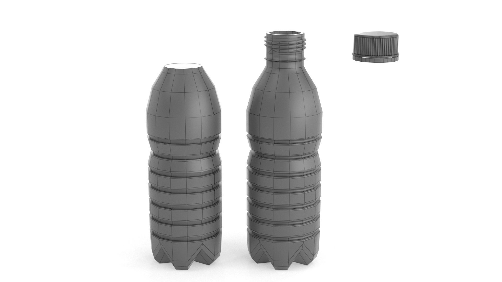 Set plastic 12 water bottle 3D Model 3D model_33