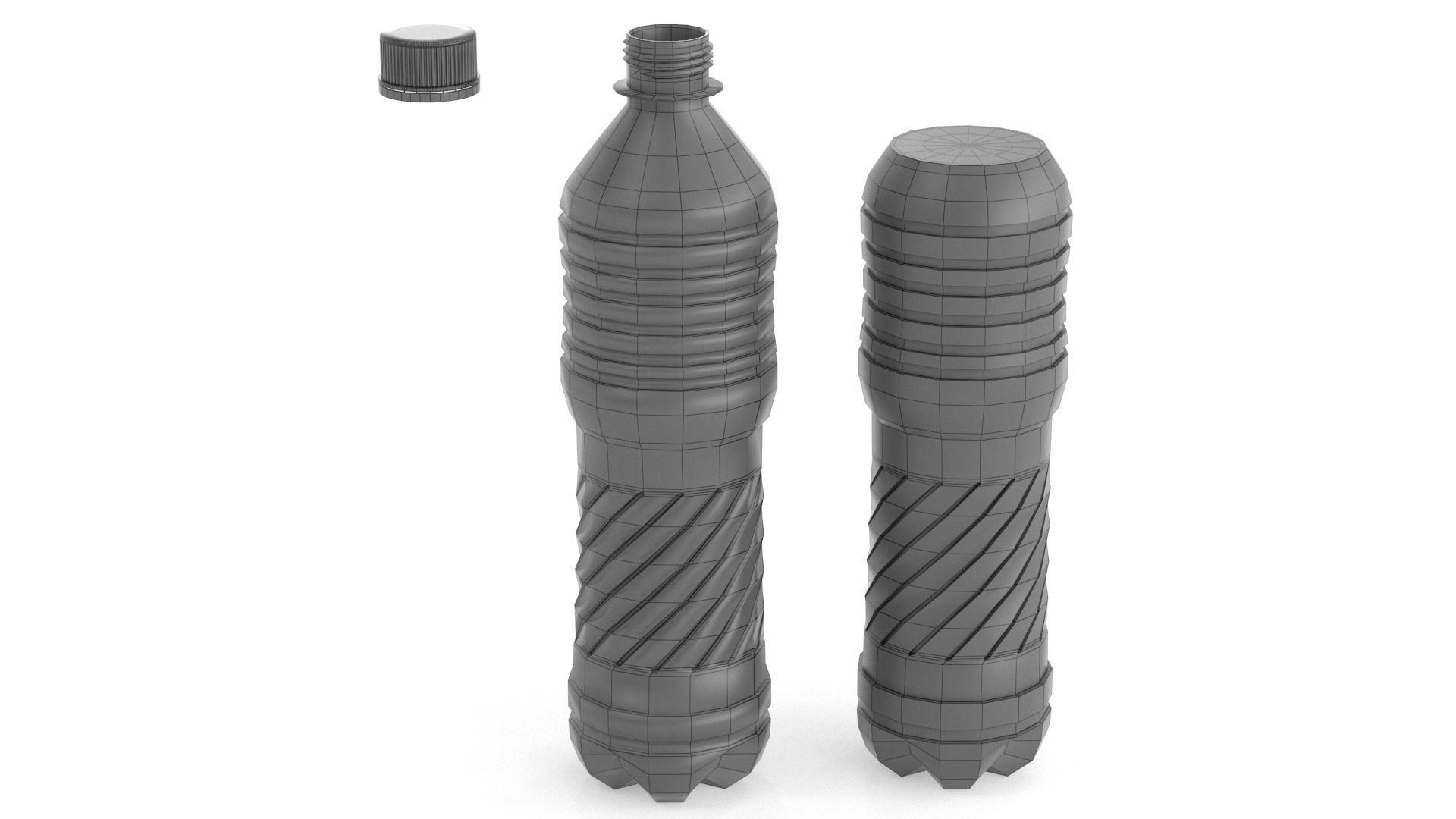 Set plastic 12 water bottle 3D Model 3D model_13