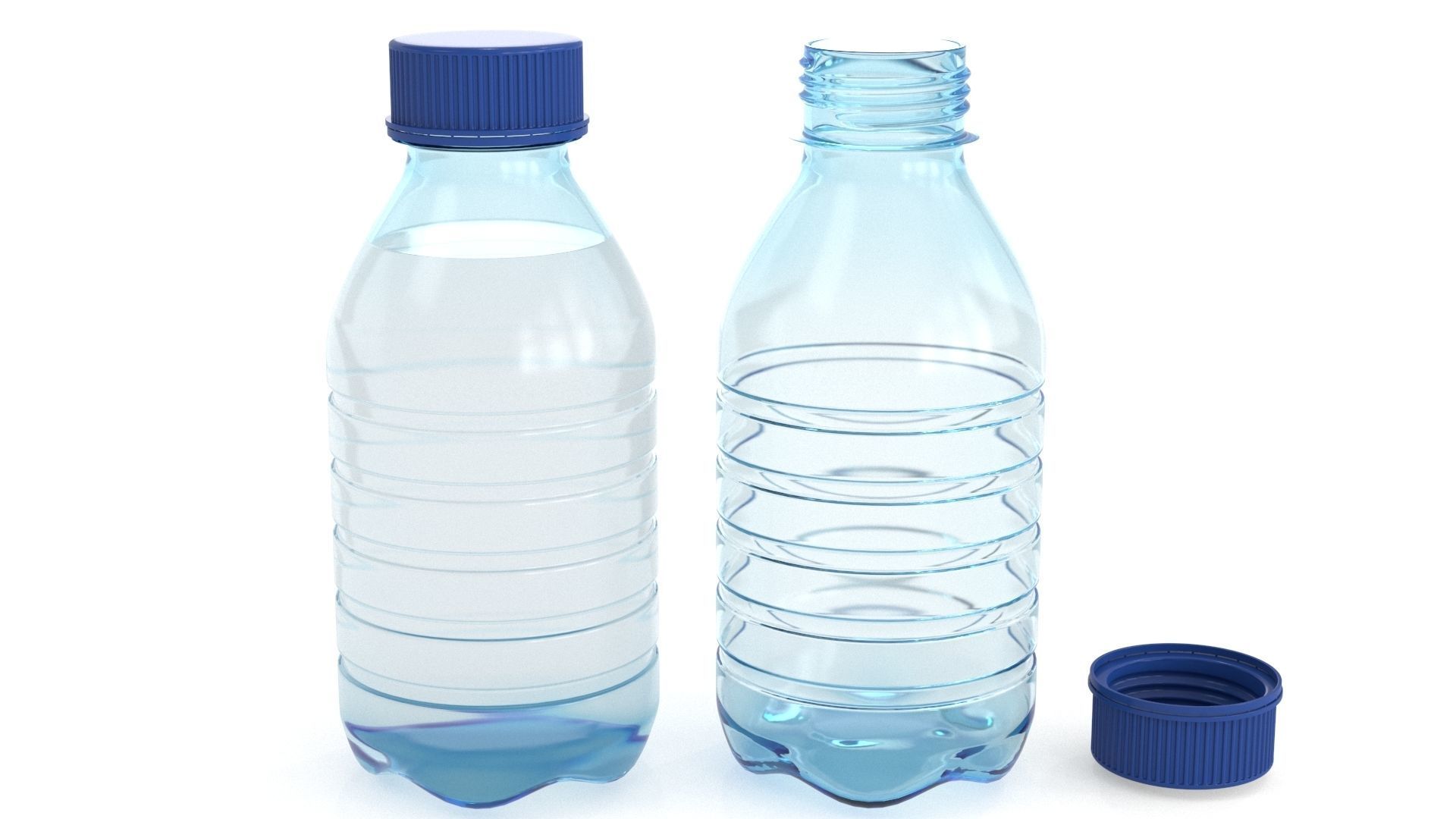 Set plastic 12 water bottle 3D Model 3D model_5