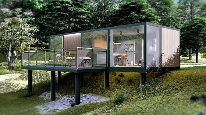 K37 37M2 vacation house residential house container home 3D model