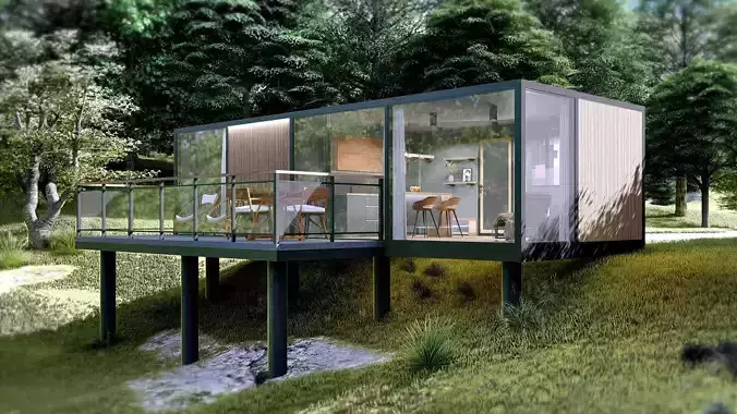 K37 37M2 vacation house residential house container home 3D model