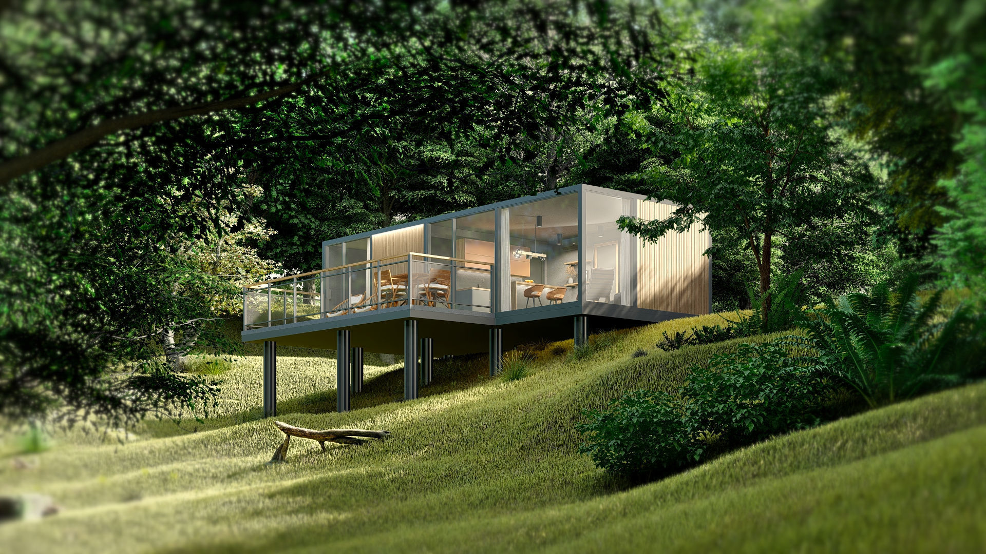 K37 37M2 vacation house residential house container home 3D model_2