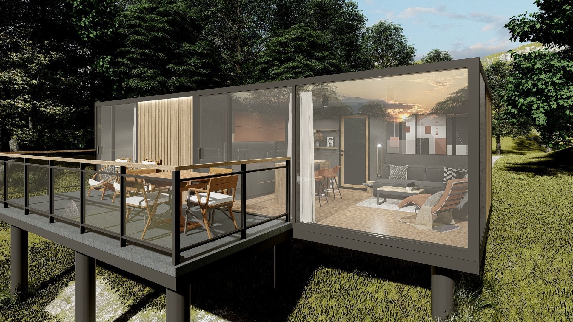 K37 37M2 vacation house residential house container home 3D model_10