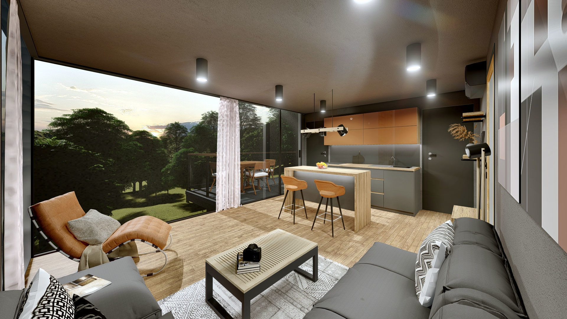 K37 37M2 vacation house residential house container home 3D model_9