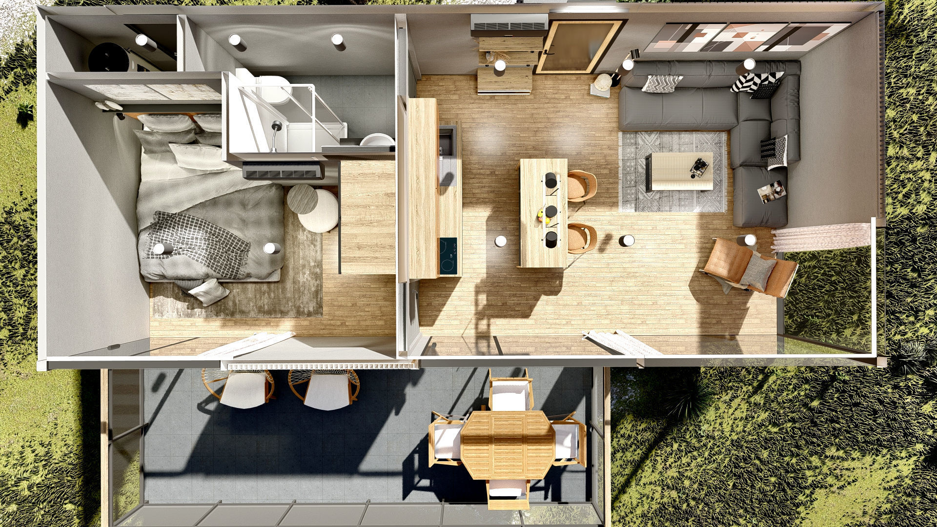 K37 37M2 vacation house residential house container home 3D model_4