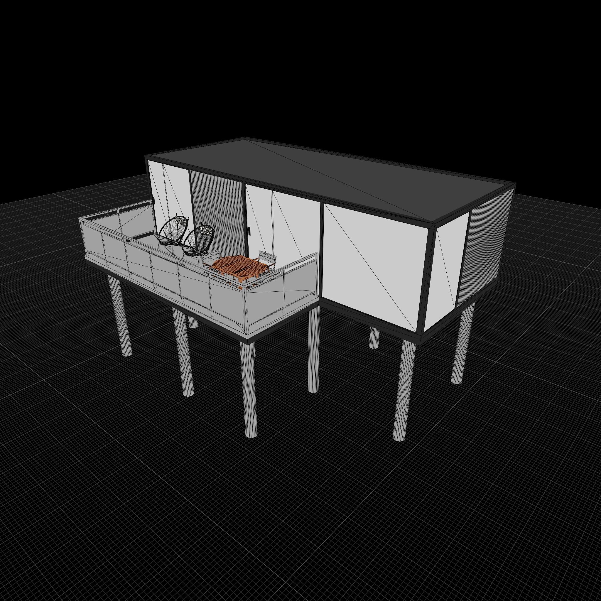 K37 37M2 vacation house residential house container home 3D model_18