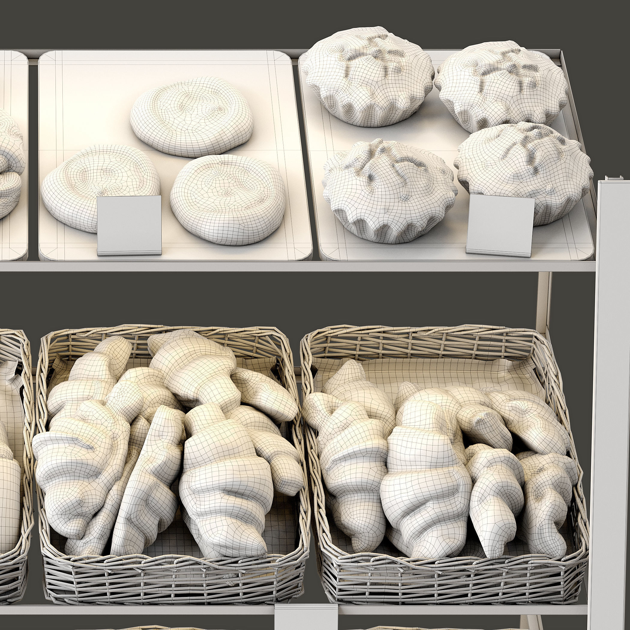 Showcase with pastries 3D model_8