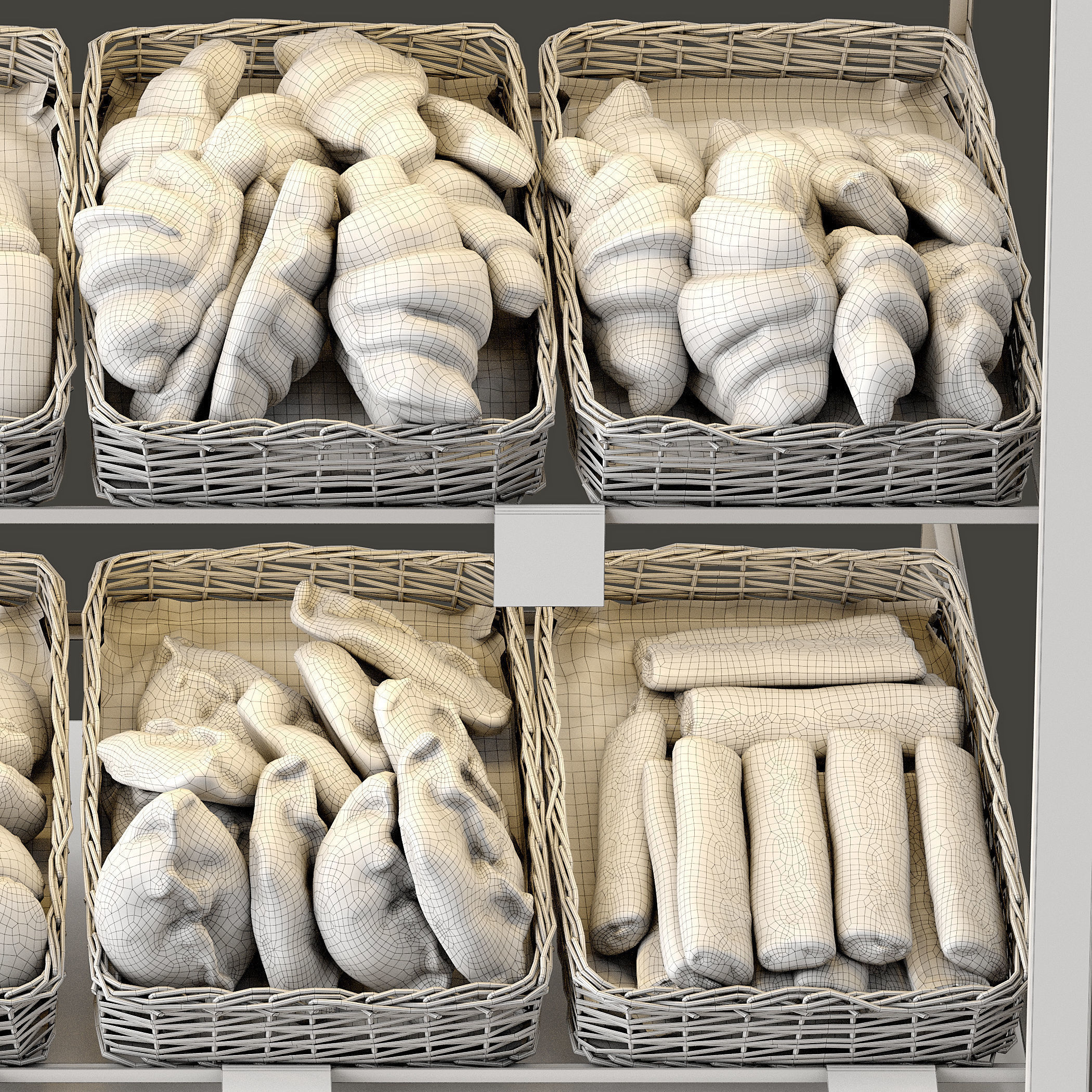 Showcase with pastries 3D model_4