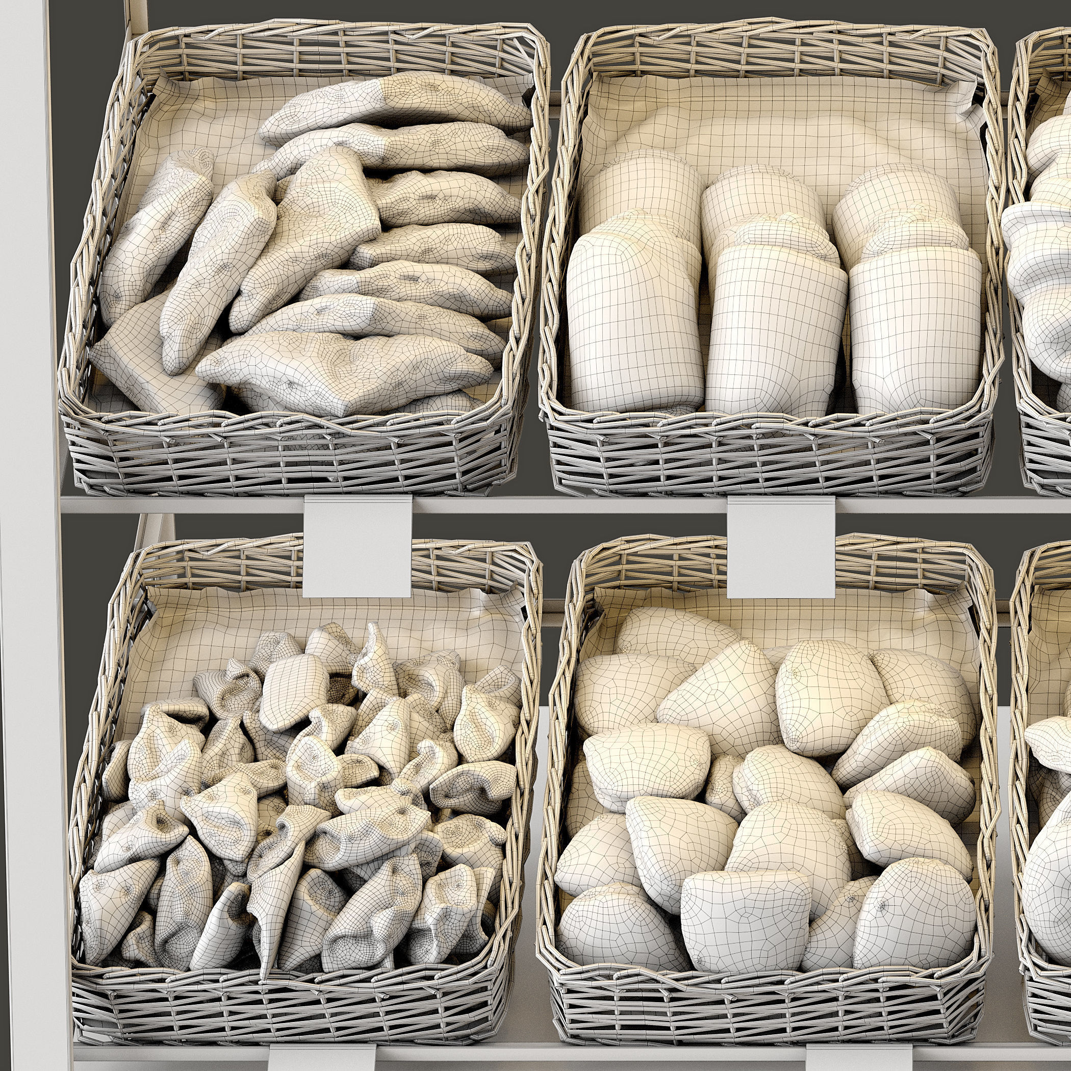 Showcase with pastries 3D model_2