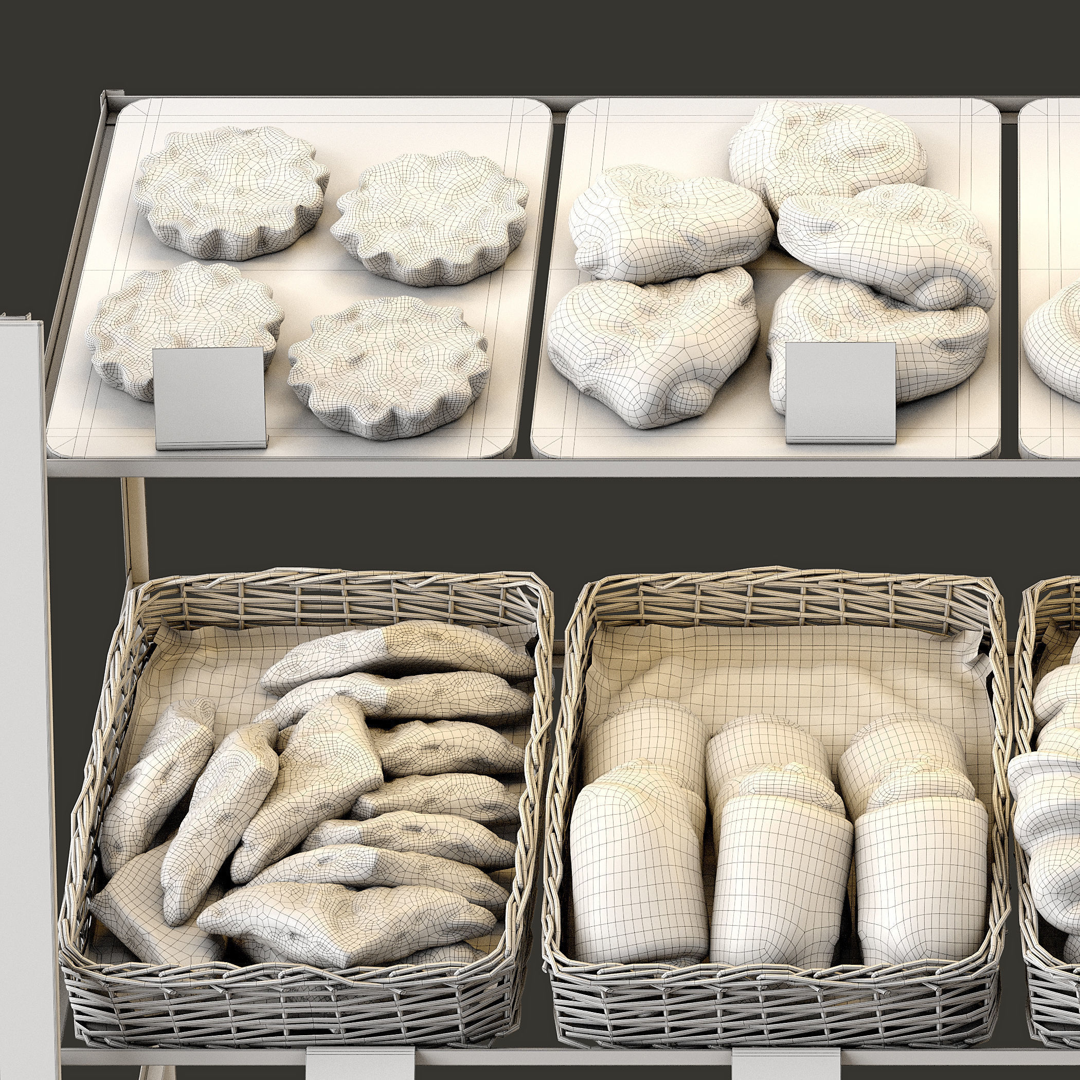 Showcase with pastries 3D model_6