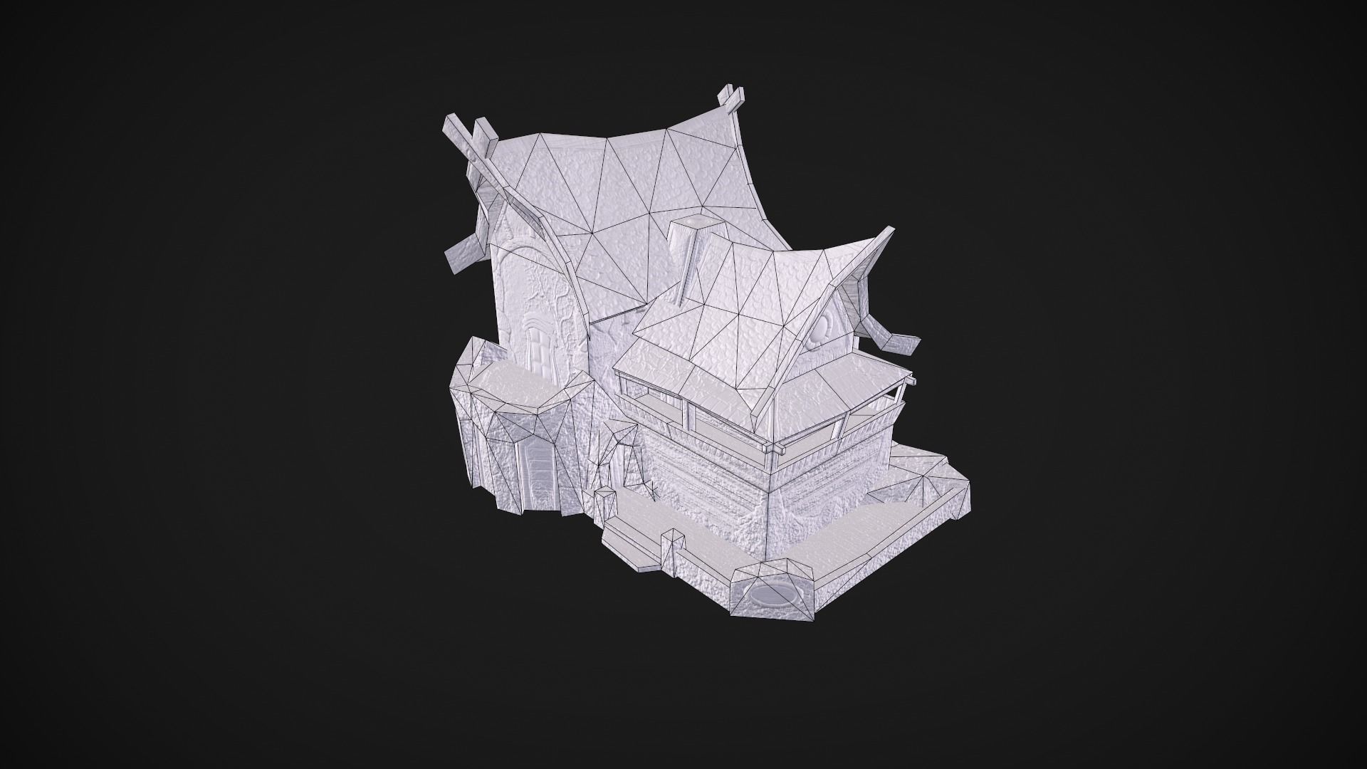 Fantasy House PBR Free low-poly 3D model_5