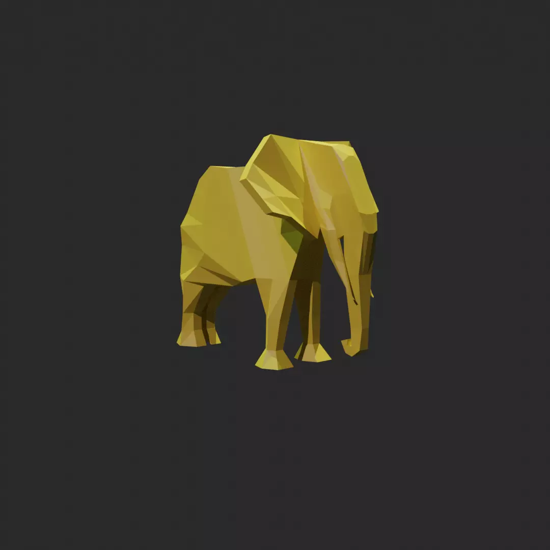 Elephant animal Low-Poly Game Dev Interior Statuette PBR Low-poly 3D model