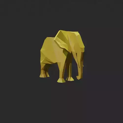 Elephant animal Low-Poly Game Dev Interior Statuette PBR