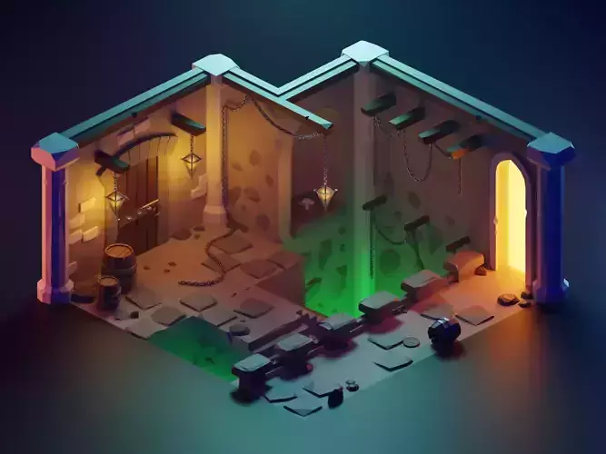 Low Poly Isometric - Dungeon