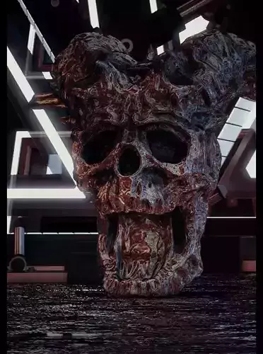 Skull with horns 3D model
