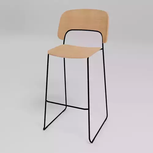 AFI - Stackable sled base high stool with backrest -