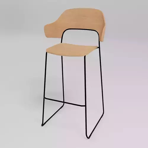 AFI - Stackable sled base high stool with full backrest -