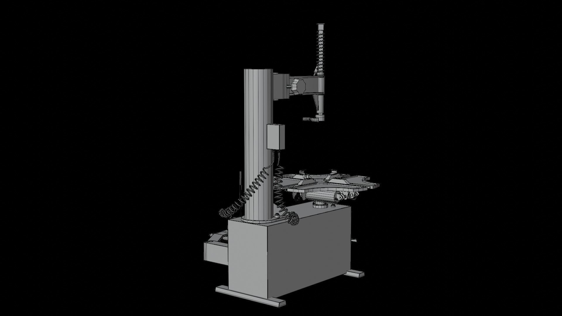 Tire Changer Machine Low-poly 3D model_13