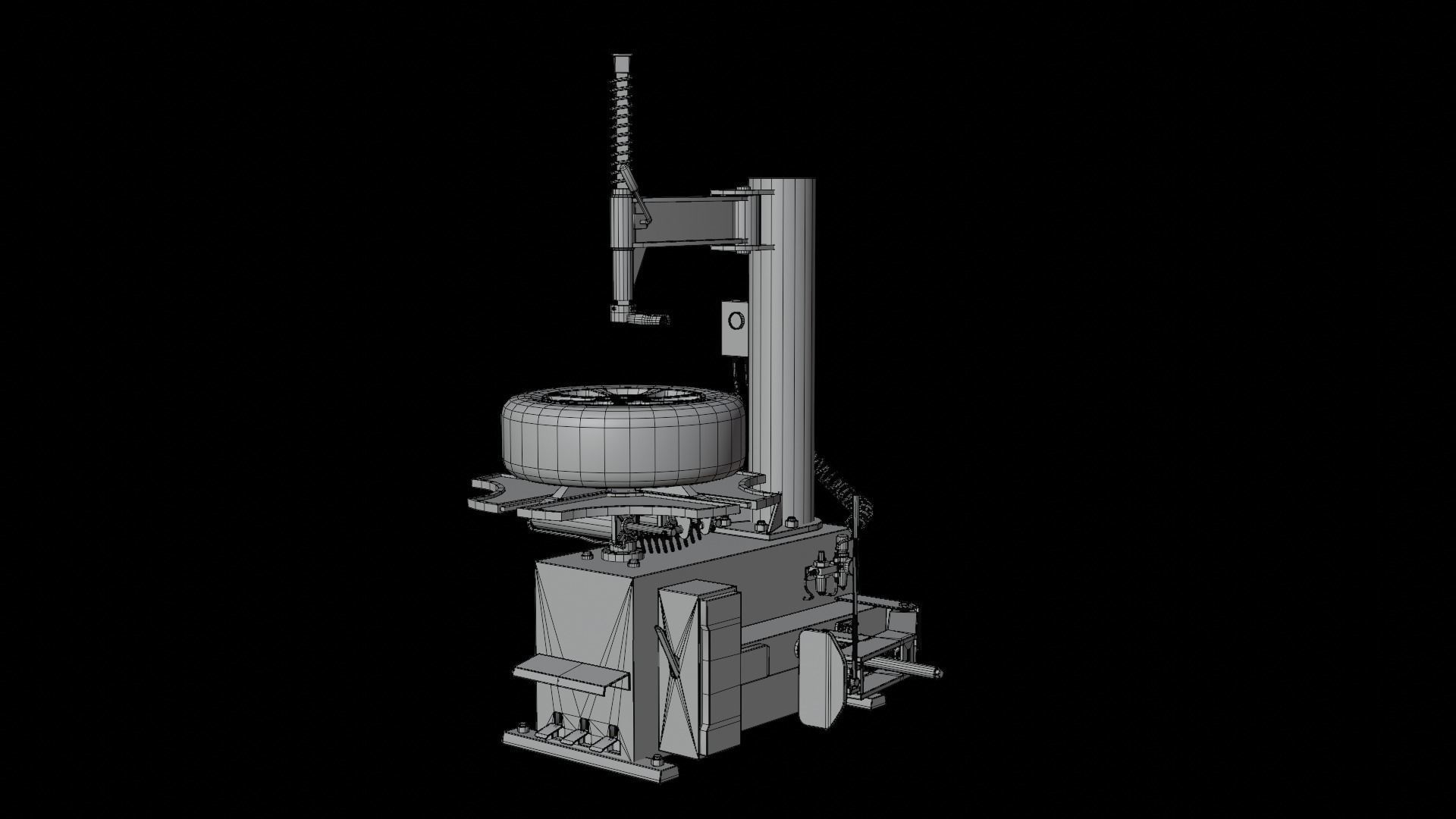 Tire Changer Machine Low-poly 3D model_11