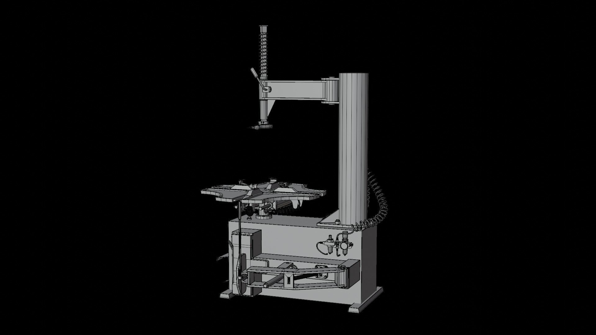 Tire Changer Machine Low-poly 3D model_12