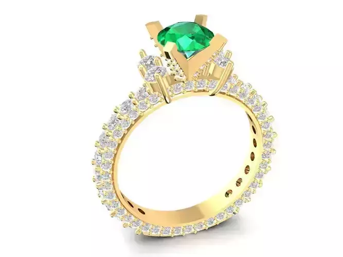 Royal Emerald Halo Engagement Ring 896