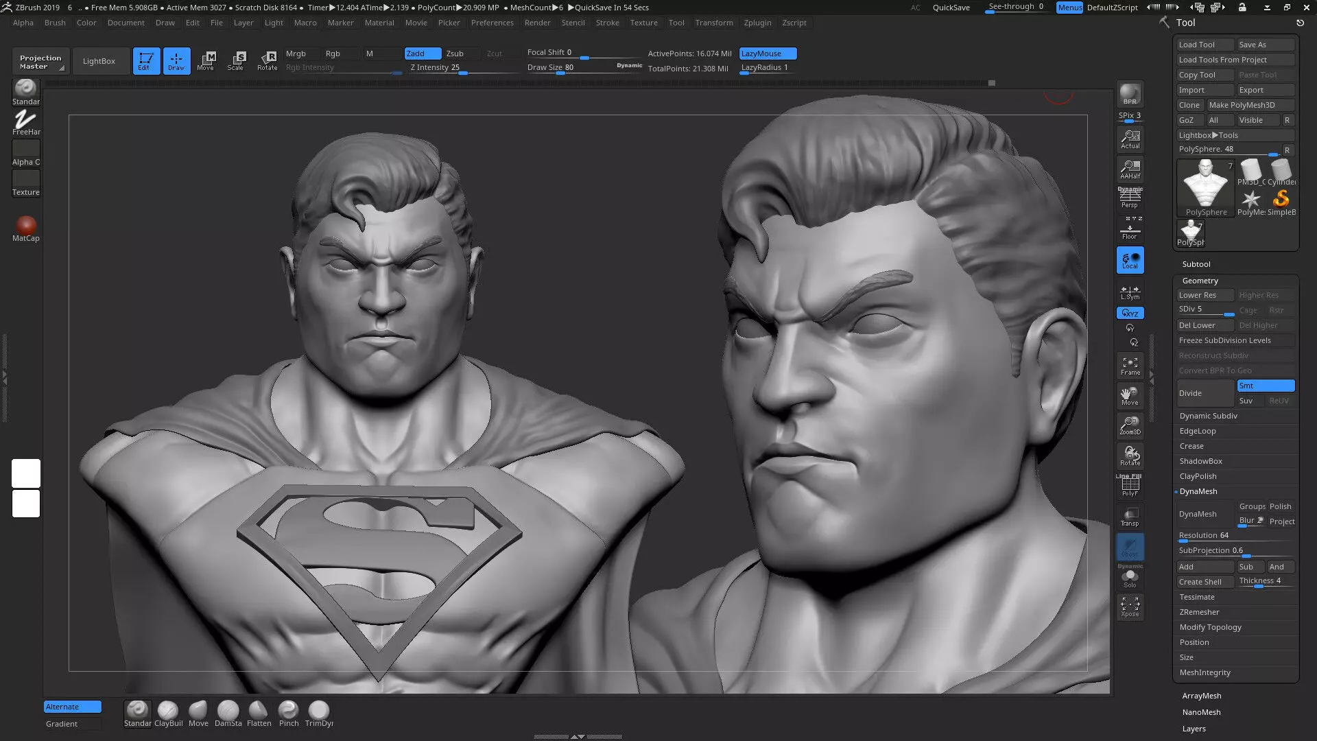 Superman Bust 3d Print 3D print model