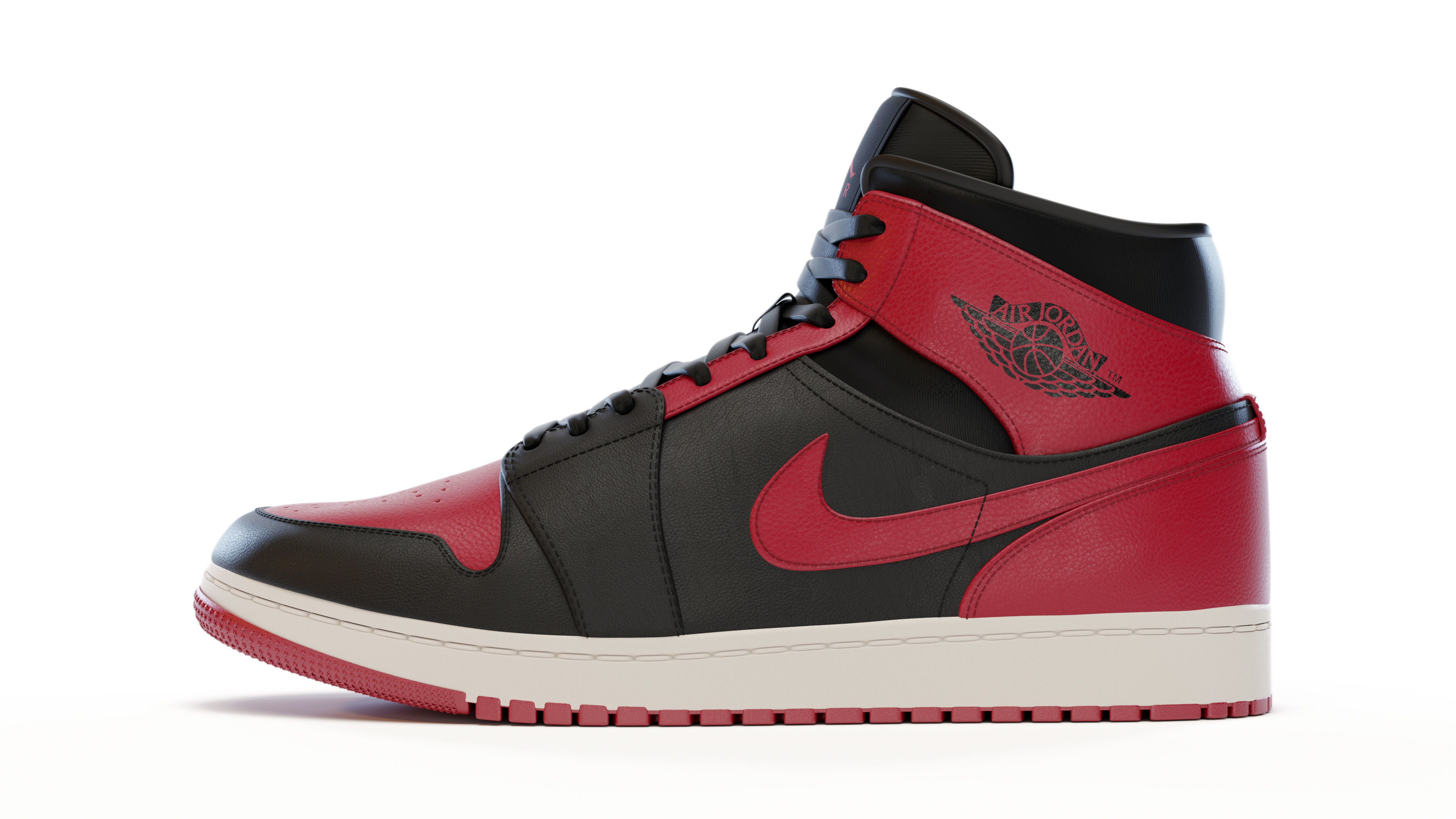 Nike Air Jordan 1 Mid Banned  3D model_9