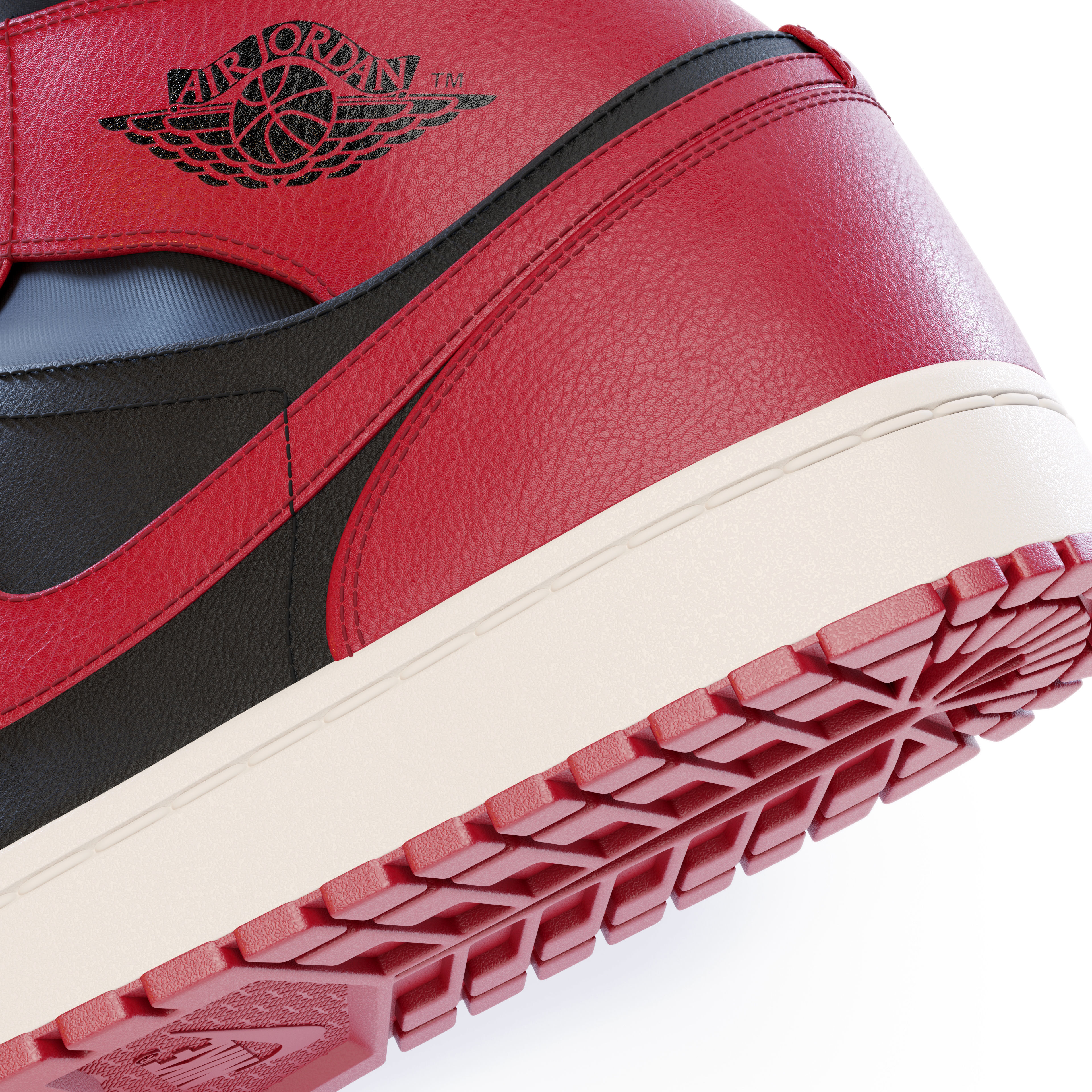 Nike Air Jordan 1 Mid Banned  3D model_3