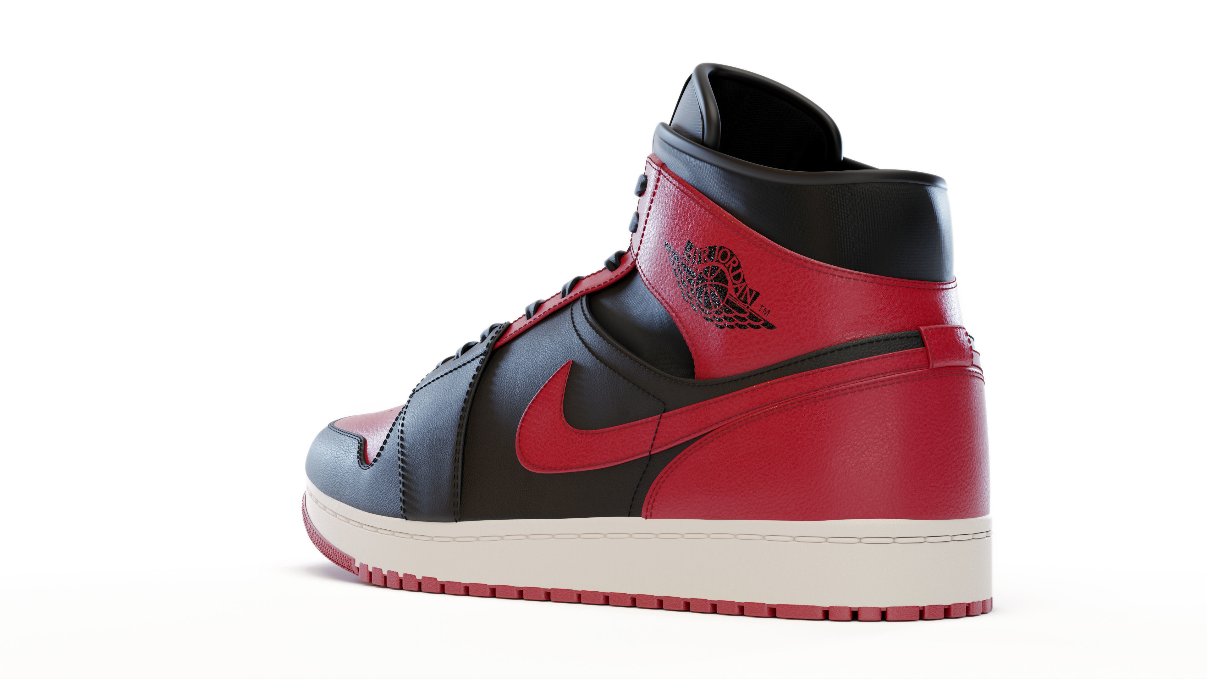 Nike Air Jordan 1 Mid Banned  3D model_8