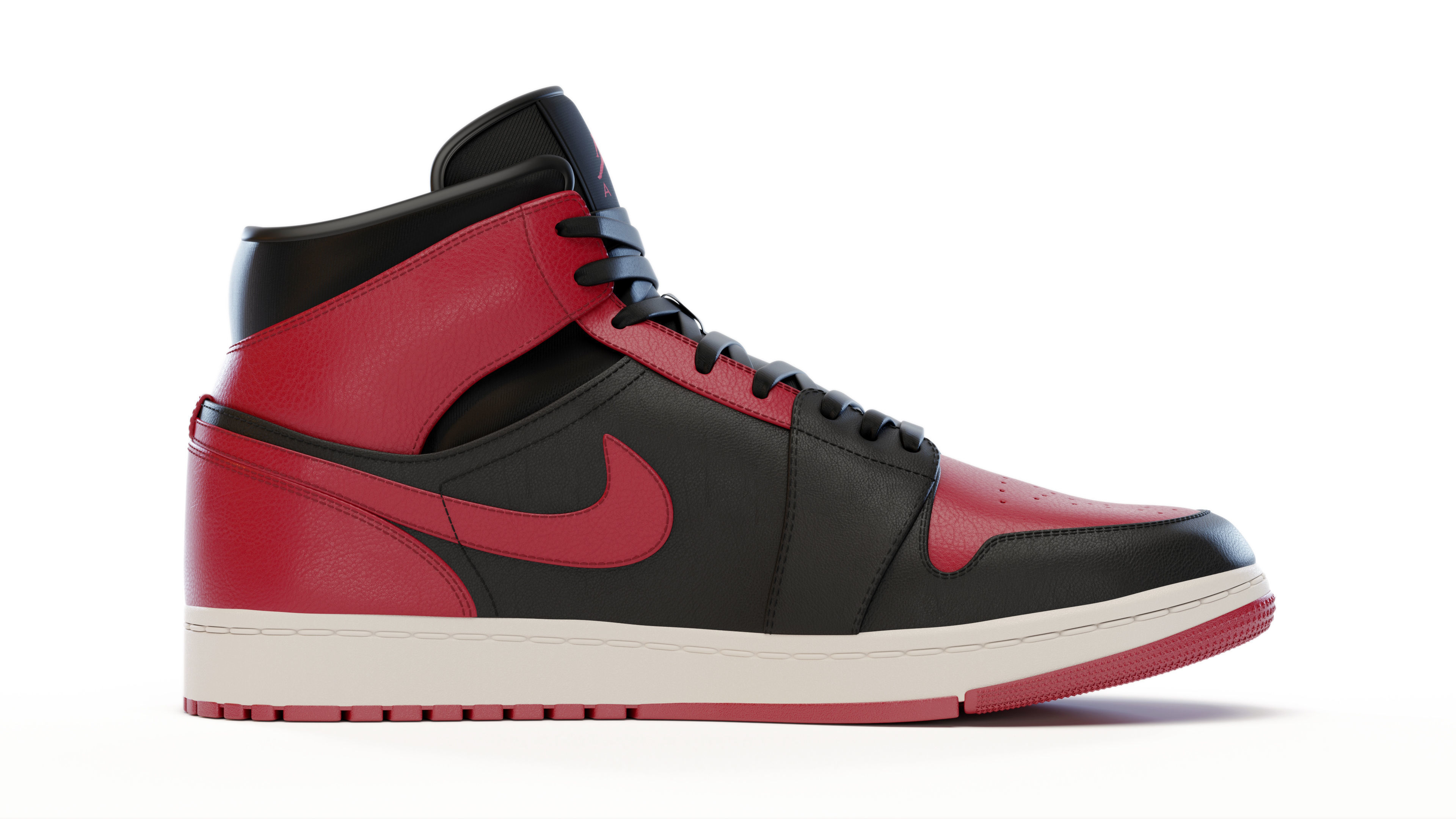 Nike Air Jordan 1 Mid Banned  3D model_5