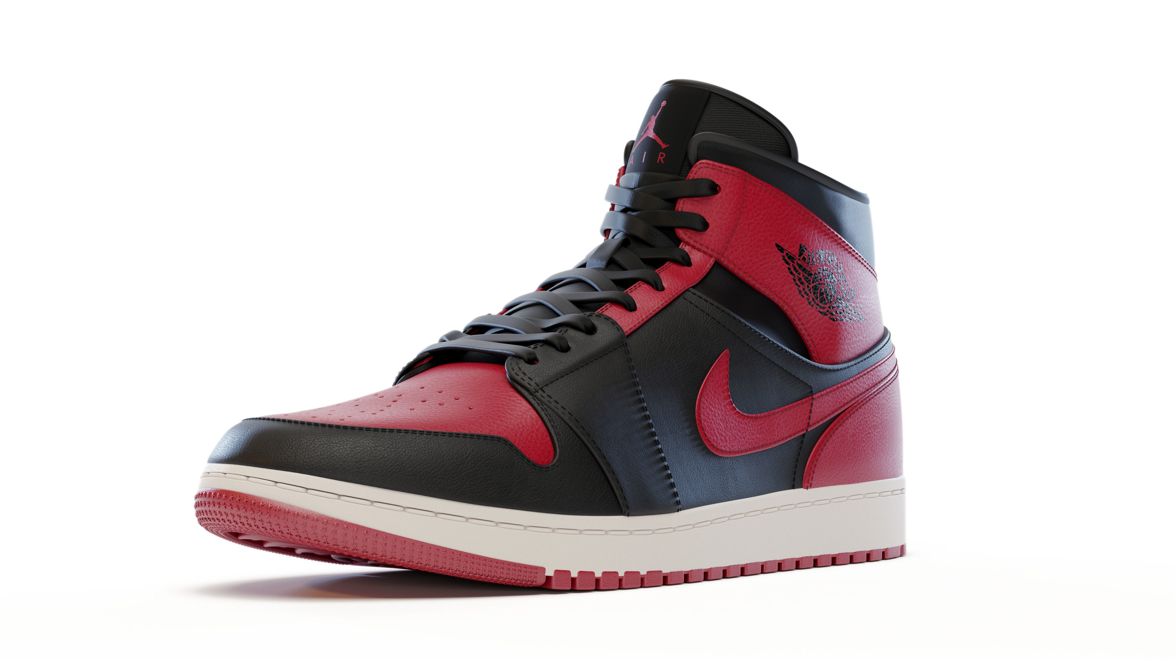 Nike Air Jordan 1 Mid Banned  3D model_10